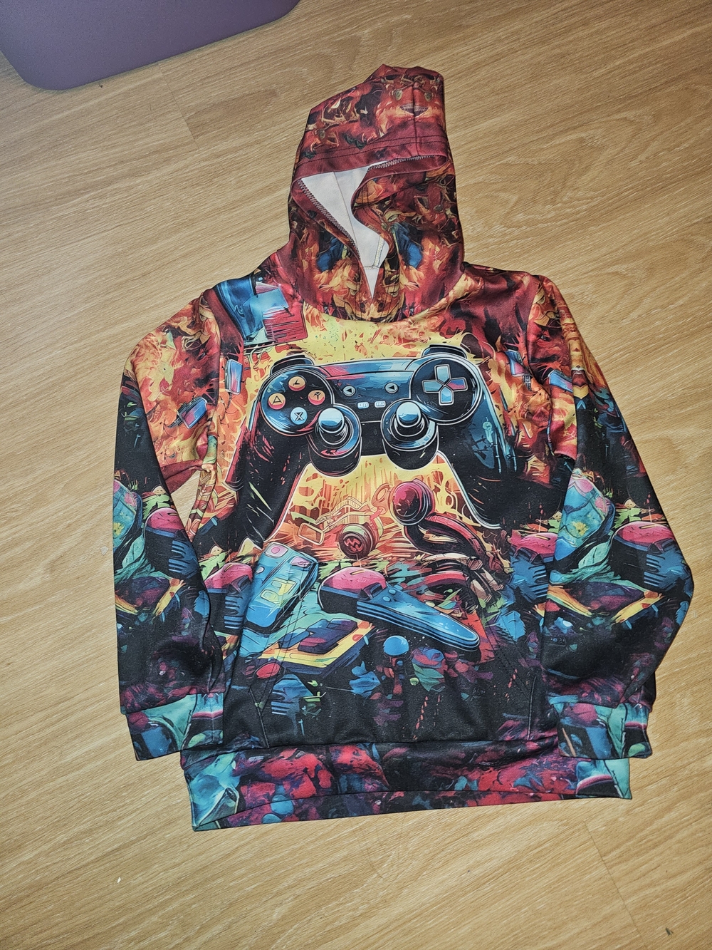 Gaming Controller Graphic Hoodie - Multicolor